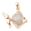 Brass Micro Pave Clear Cubic Zirconia Pendants KK-S388-10G-1