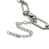 304 Stainless Steel Oval Link Chains Bracelets for Men & Women BJEW-D042-21P-3