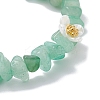 Natural Green Aventurine Beaded Stretch Bracelets for Women BJEW-JB12315-01-4