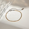 304 Stainless Steel Snake Chain Bracelets for Women BJEW-Z108-01GP-1