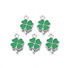 Rack Plating Alloy Enamel Pendants ENAM-N055-088-01P-1