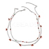 Glass Seed Beaded Cherry Jewelry Set NJEW-JN04647-5