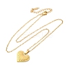 Heart 304 Stainless Steel Pendant Necklaces NJEW-H059-18G-4