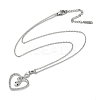Brass Micro Pave Clear Cubic Zirconia Heart Snake Pendants Necklaces LS-NJEW-K280-04P-2