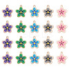 40Pcs 5 Colors Alloy Enamel Pendants ENAM-TA0003-45-3