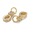 Brass Micro Pave Clear Cubic Zirconia Pendants ZIRC-Z011-35O-2