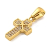 Ion Plating(IP) 304 Stainless Steel Cubic Zirconia Pendants STAS-C102-04F-G-2