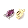 Brass Micro Pave Cubic Zirconia Horse Eye Charms KK-F929-05-2
