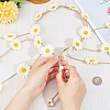 2Pcs Cloth Sunflower Hippie Headband Floral Crown OHAR-CP0001-16-3