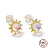 925 Sterling Silver Sunflower Stud Earring Findings LS-EJEW-M202-03G-3