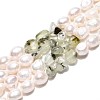Natural Prehnite Nuggets & Natural Cultured Freshwater Pearl Beads Strands PEAR-N023-01A-10-2
