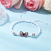Butterfly Alloy Enamel Link Bracelets BJEW-JB11722-02-1