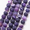 Natural Striped Agate/Banded Agate Bead Strands G-K166-12-6mm-02-1