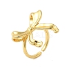 Bowknot Brass Open Cuff Finger Rings for Women RJEW-A048-30G-1