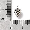 Heart Brass with Glass Charms KK-G525-07P-4