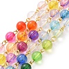 Handmade Rainbow Color Transparent Acrylic Bead Chains AJEW-JB01140-01-1