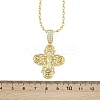 Brass Micro Pave Clear Cubic Zirconia Cross Pendant Necklaces for Women LS-NJEW-K298-02A-G-3