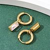 304 Stainless Steel Rectangle Hoop Earrings EJEW-I320-29G-3