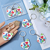 6Pcs Blue Beard Keychain: Perfect Gift for Father's Day AJEW-SP0001-39-3