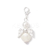 Angel Alloy & ABS Imitation Pearl Pendants Decorations HJEW-JM04080-2