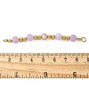 Natural Purple Angelite & Plastic Imitation Pearl Round Beaded Connector Charms/Links LS-STAS-L277-11G-04-3