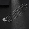Brass Micro Pave Clear Cubic Zirconia Pendant Necklaces NJEW-M211-01A-P-4