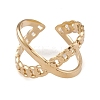 Ion Plating(IP) 304 Stainless Steel Criss Cross Open Cuff Rings for Women RJEW-G285-72G-2