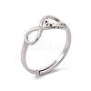 Non-Tarnish 201 Stainless Steel Infinity Love Adjustable Ring for Women RJEW-C045-03P-1