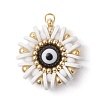 Handmade Polymer Clay and Evil Eye Lampwork and Glass Round Pendants PALLOY-MZ00638-01-1