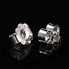 Rhodium Plated 925 Sterling Silver Friction Ear Nuts STER-L063-09P-4