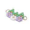 Glass Seed Beaded Connector Charms PALLOY-MZ01210-5