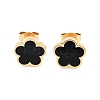 Flower Resin Stud Earrings EJEW-K281-01G-03-1