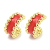 Brass with Enamel Cuff Earrings EJEW-C104-079B-02-1