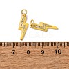 Brass Micro Pave Clear Cubic Zirconia Pendants ZIRC-A019-12G-A-3
