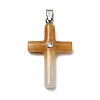 Natural Yellow Aventurine Cross Pendants KK-D021-04F-P-1