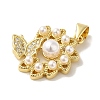 Rack Plating Brass Micro Pave Clear Cubic Zirconia Pendants KK-P267-04A-G-2