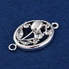 Brass Pave Clear Cubic Zirconia Connector Charms KK-Z066-10S-2