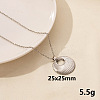 304 Stainless Steel Hollow Round Pendant Necklaces FU6316-11-1