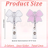 2Pcs 2 Colors Acrylic Bowknot Retractable Badge Reel AJEW-HY0002-36-2
