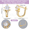 3 PairsClear Cubic Zirconia Diamond Hoop Earrings EJEW-BBC0001-17-2
