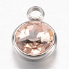 304 Stainless Steel Glass Rhinestone Charms STAS-G082-07-1