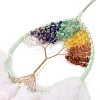 Wire Wrapped Natural Gemstone Chip Teardrop with Tree of Life Wind Chime HJEW-K067-09P-01-3