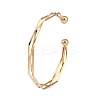 Ion Plating(IP) 304 Stainless Steel 3 Line Open Cuff Bangles for Women BJEW-S155-01G-1