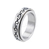 201 Stainless Steel Branch Wrap Rotating Finger Ring RJEW-N043-18P-1
