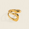 Irregular 304 Stainless Steel Cuff Open Rings for Women TO5152-1