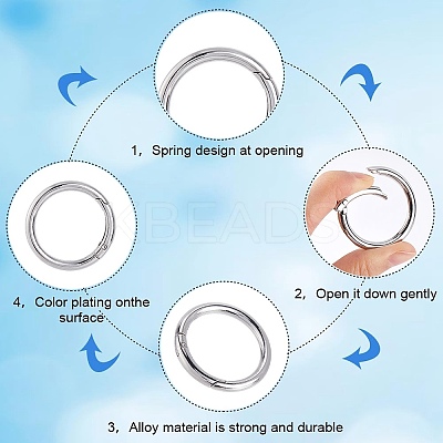 10Pcs Alloy Spring Gate Rings FIND-SP0001-38P-1
