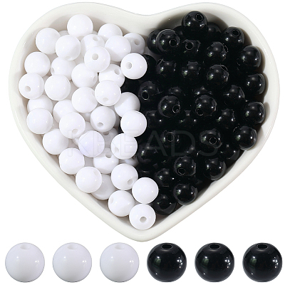 500Pcs 2 Colors Opaque Acrylic Beads MACR-SP0001-81B-1