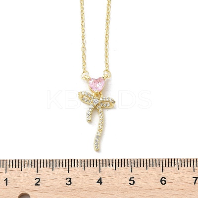Brass Micro Pave Cubic Zirconia Pendant Necklaces NJEW-S441-03C-G-1
