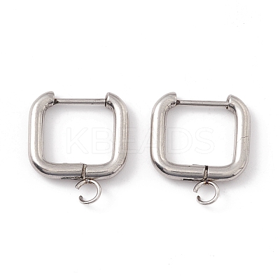 Tarnish Resistant 201 Stainless Steel Hoop Earring Findings STAS-H166-02P-1