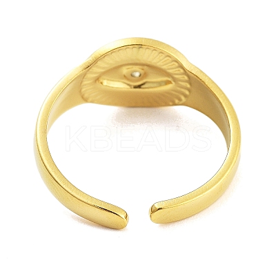 Real 18K Gold Plated 304 Stainless Steel Open Cuff Rings for Women LS-RJEW-B061-01G-02-1